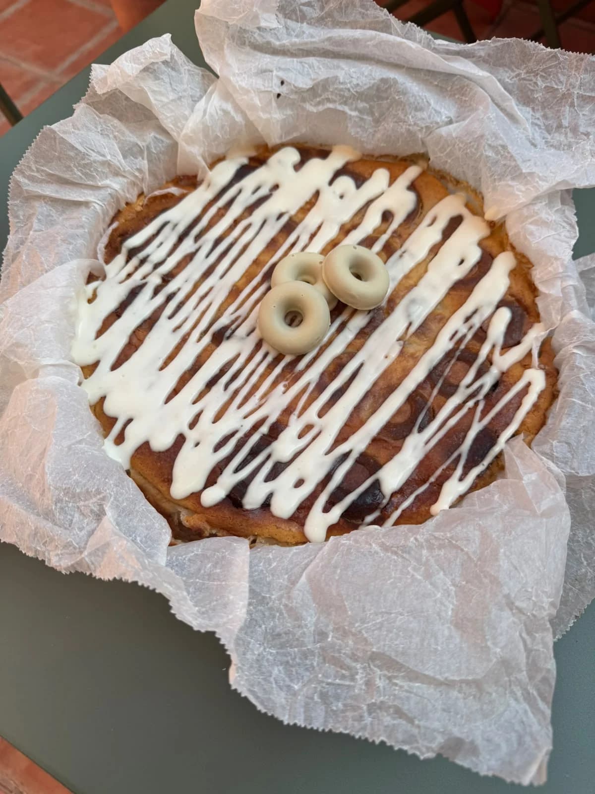 Tarta galleta con chocolate blanco